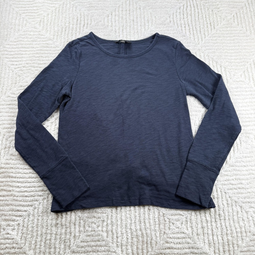 Banana Republic Shirt Womens S Blue Slub Knit Twist Back Quiet Luxury Old Money